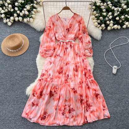 French Style High-grade Waist-tight Dress Women