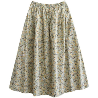 Artistic Floral Washed Cotton Sweet Neighbor's Beautiful Printed Skirt