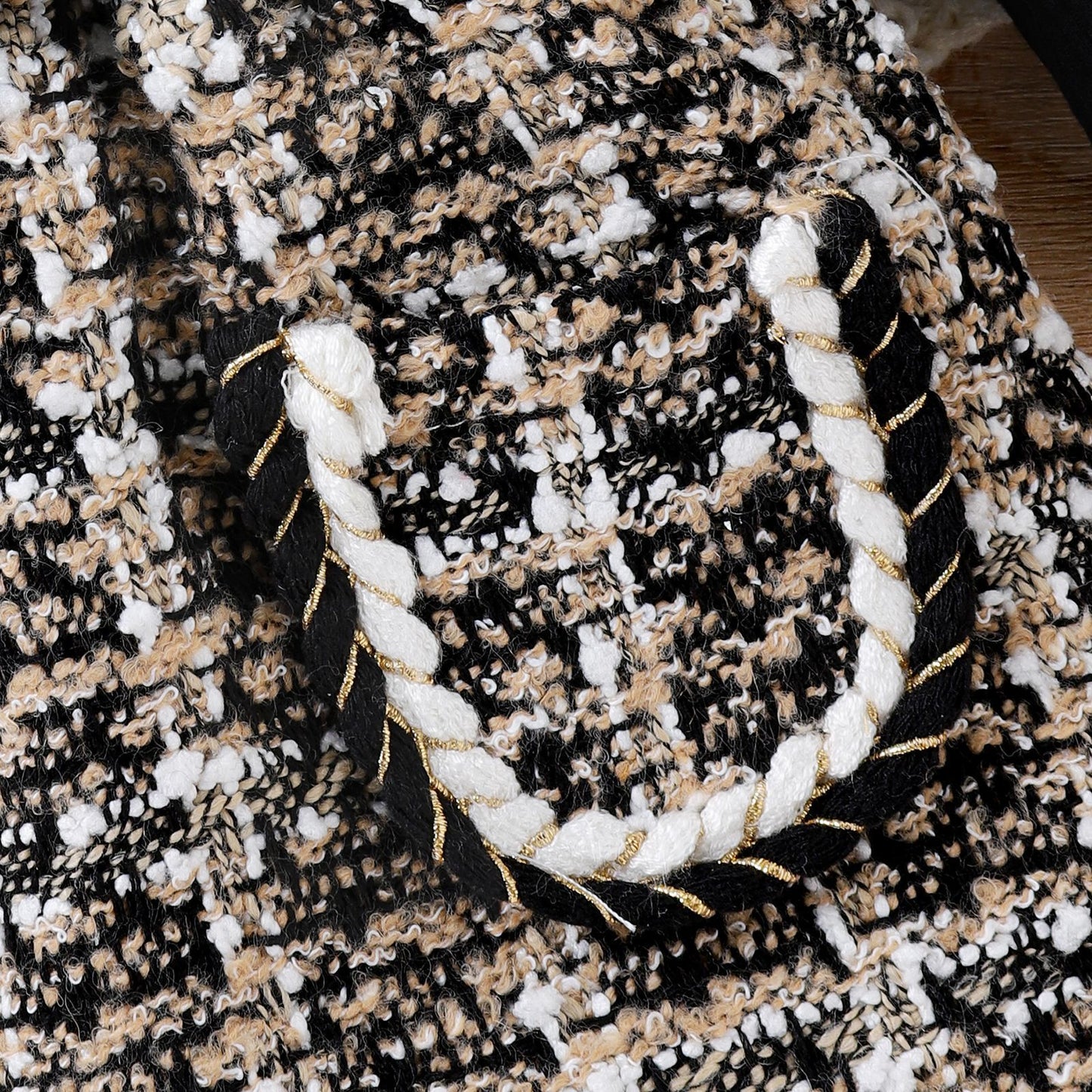 High Neck Ribbing Top Woolen Plaid Skirt Belt Girls Suit