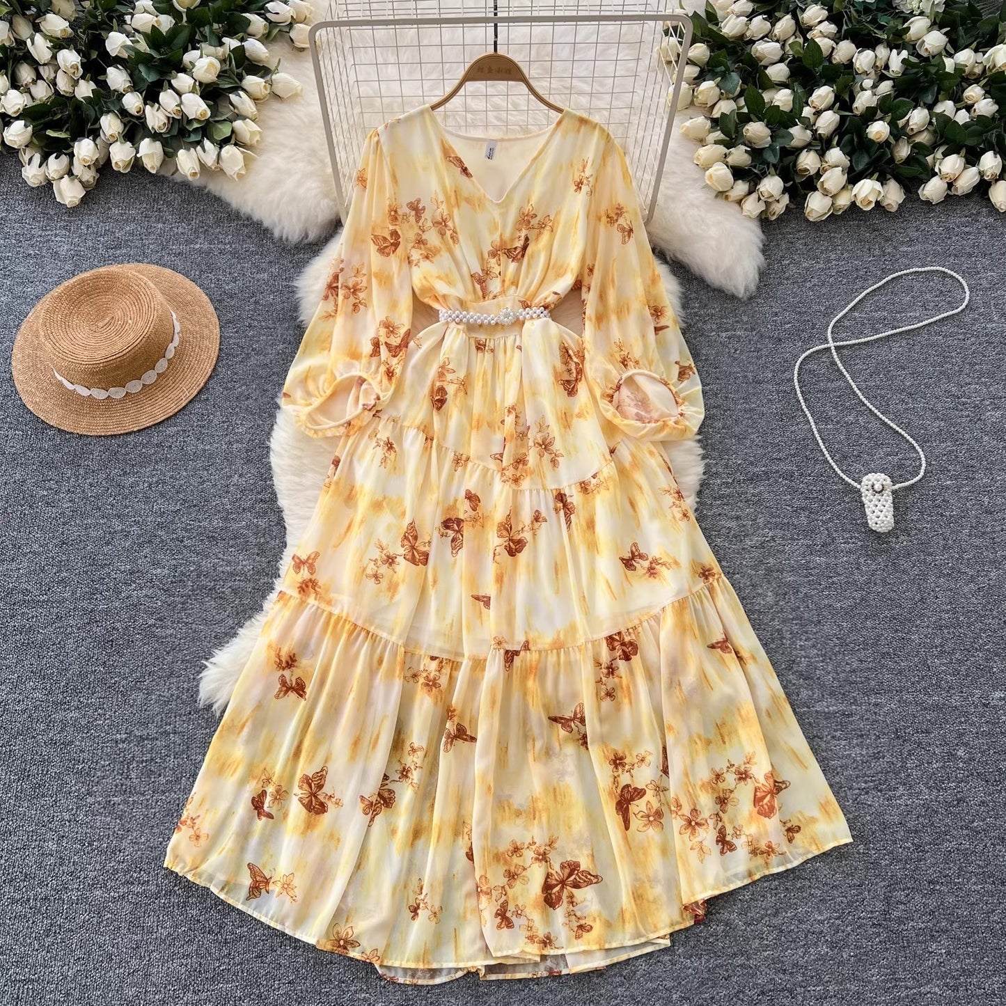 French Style High-grade Waist-tight Dress Women