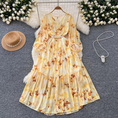 French Style High-grade Waist-tight Dress Women