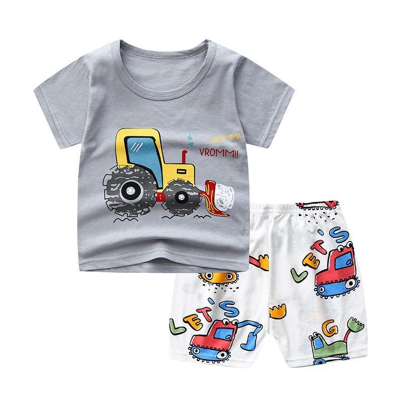 New Children's Short Sleeve Set Cartoon
