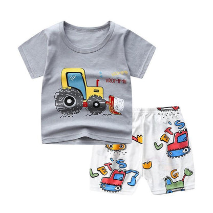 New Children's Short Sleeve Set Cartoon