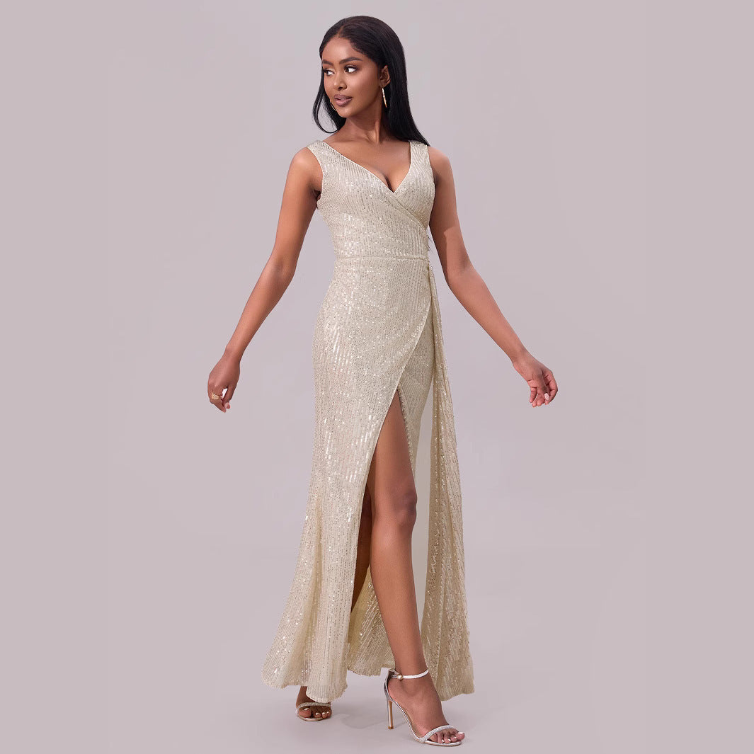Sequin Sling Dress Women's Banquet Long Evening Dress