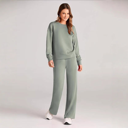 Casual Wide Leg Pocket Trousers Suit