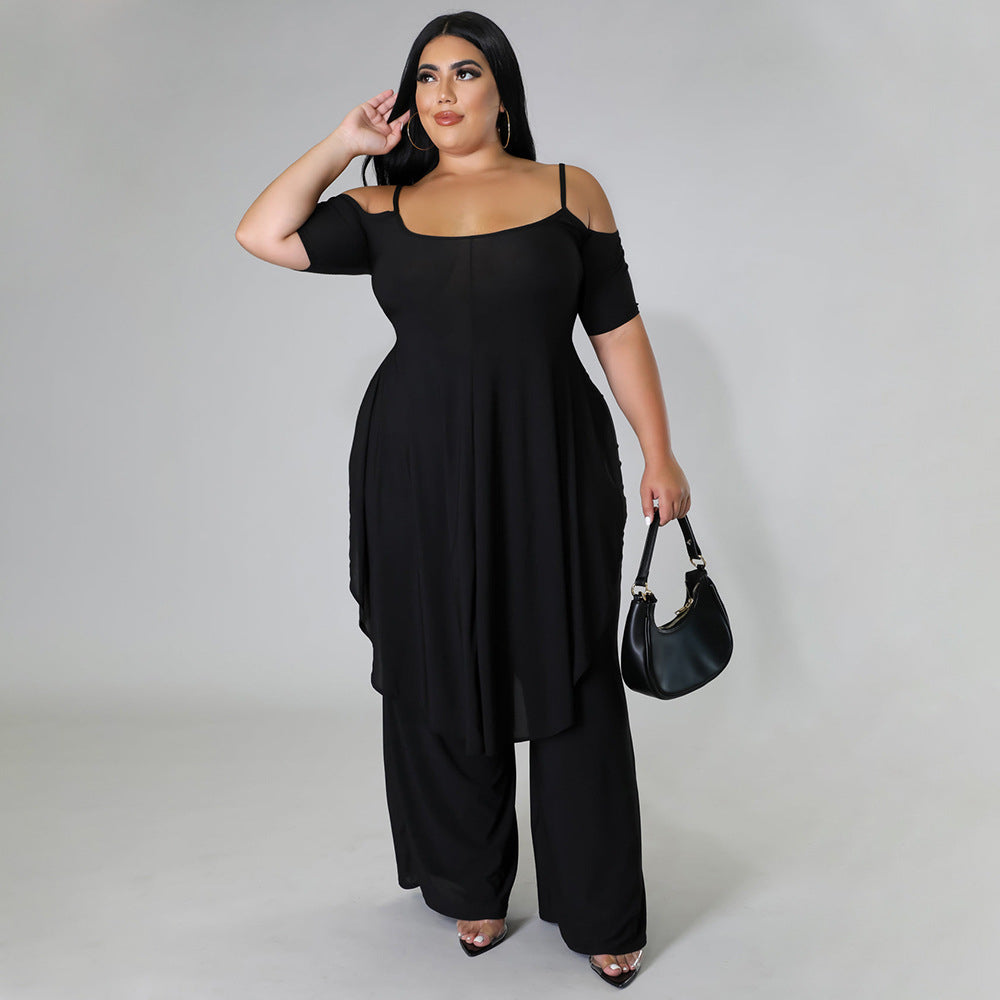 Arrival Solid-color Sexy Camisole Two-piece Set