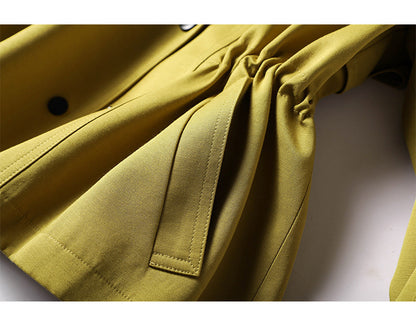 Autumn Fragrance Green Windbreaker Women's Short Waist