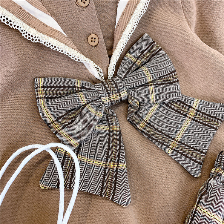 Little Girl College Style Hoodie Short Skirt Korean Version