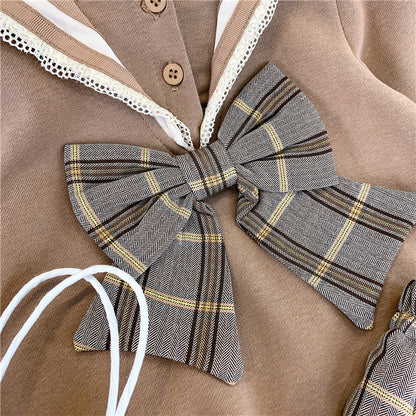 Little Girl College Style Hoodie Short Skirt Korean Version