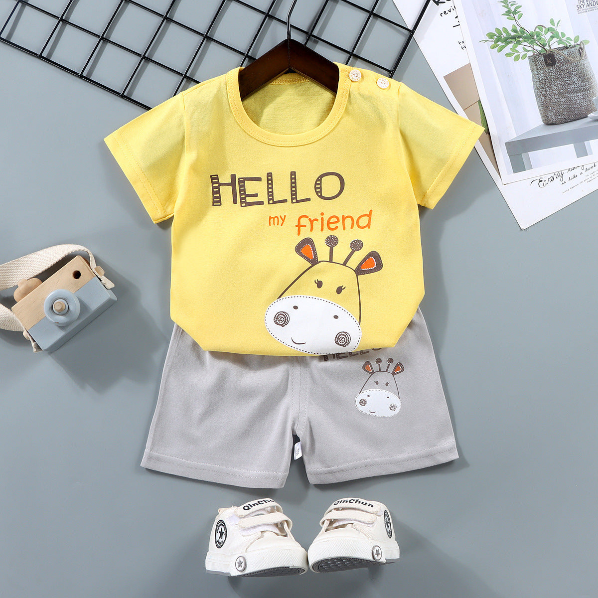 Children's Short-sleeved Suit Pure Cotton