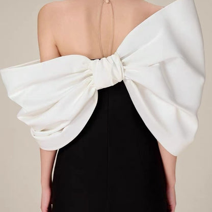 Big Bow Dress Socialite High Waist Office Lady Sheath Skirt