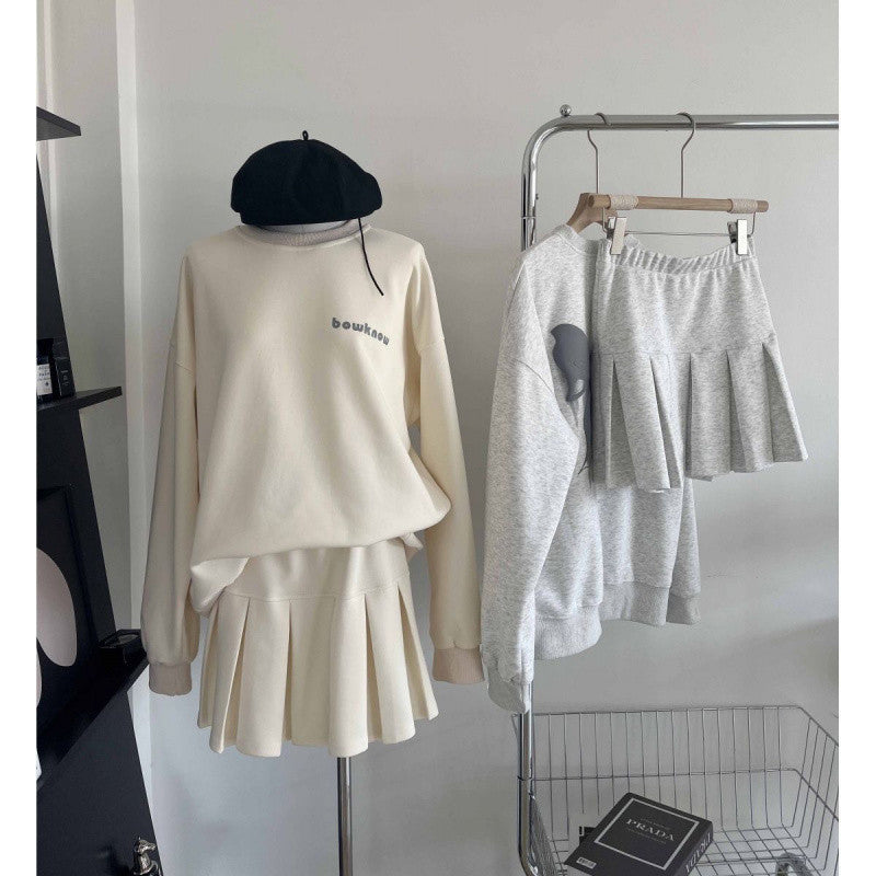 Autumn Women's Suit Salt Series Wear Matching Design Sweater Short Skirt Two-piece Suit