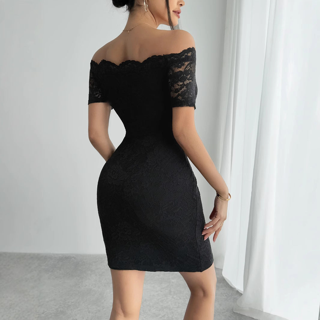 New One-shoulder Slim-fit Elegant And Slender Wrap Dress