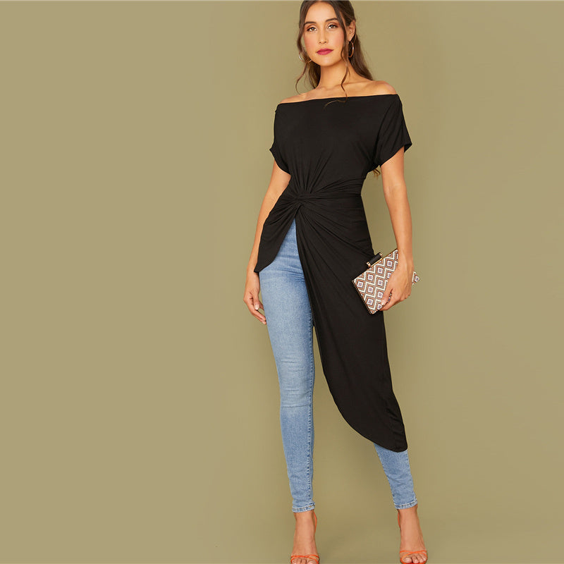 Asymmetric hem T-shirt