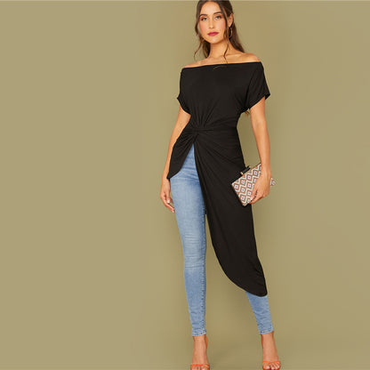 Asymmetric hem T-shirt