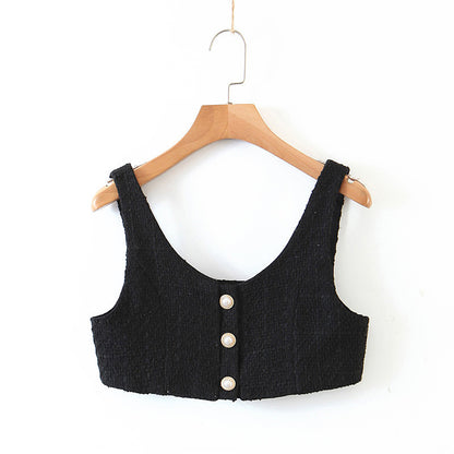 Autumn new loose small fragrance short coat autumn and winter pearl woolen suit