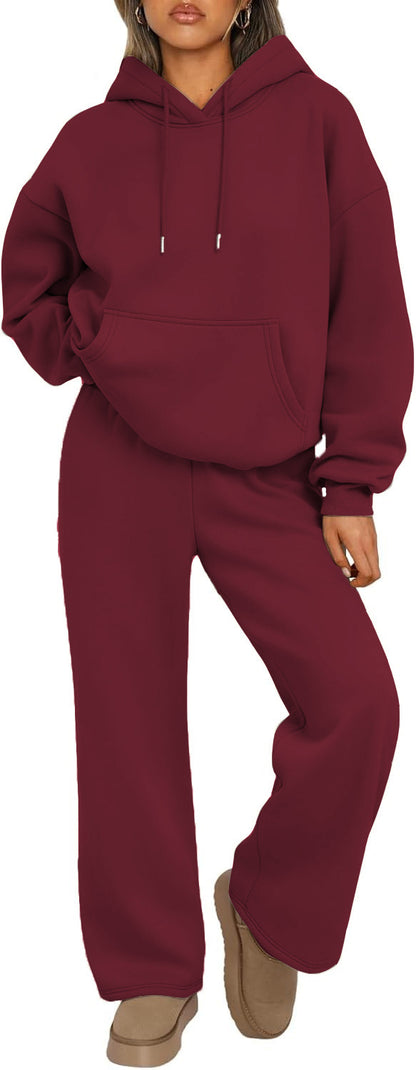 Autumn And Winter Casual Hooded Sweatshirt Oversized Wide-leg