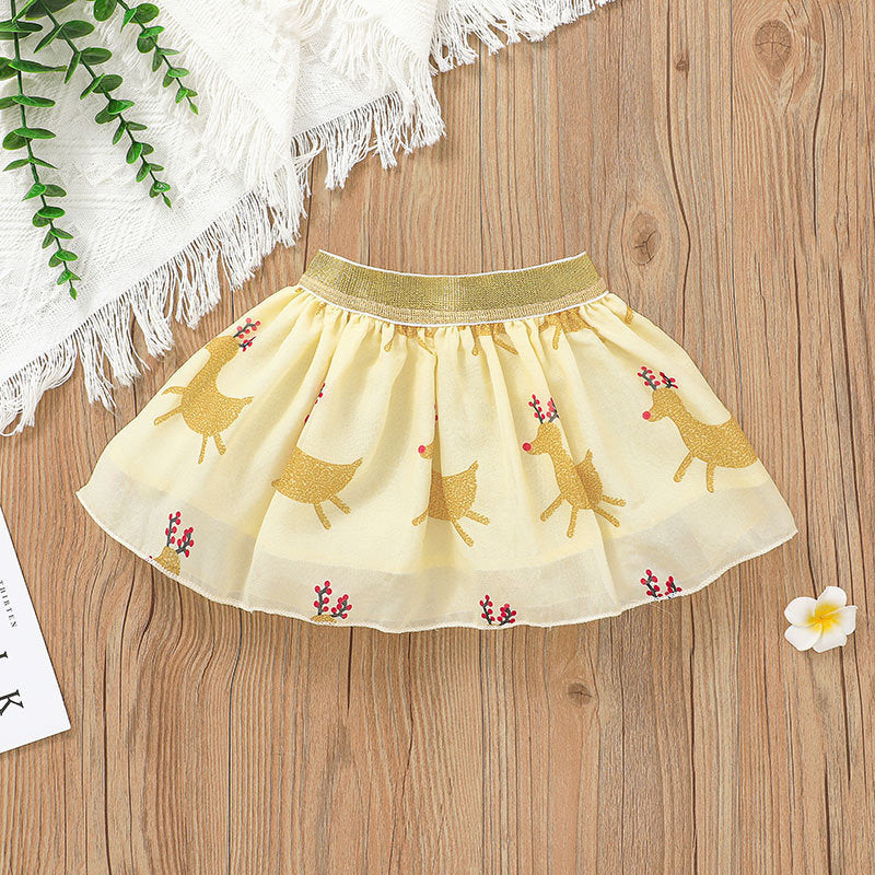 Two-piece Baby Printed Animal Romper Skirt