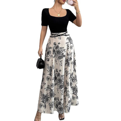 Women's Dress Slimming French Floral Long