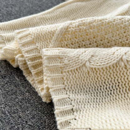 Loose Cable-knit Sweater Women's Cinched Bodycon Sheath Skirt Two-piece Dress Of Knitted Sweater