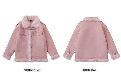 Autumn And Winter New Thickened Cotton Padded Stand-up Collar Cotton-padded Coat Deerskin Velvet