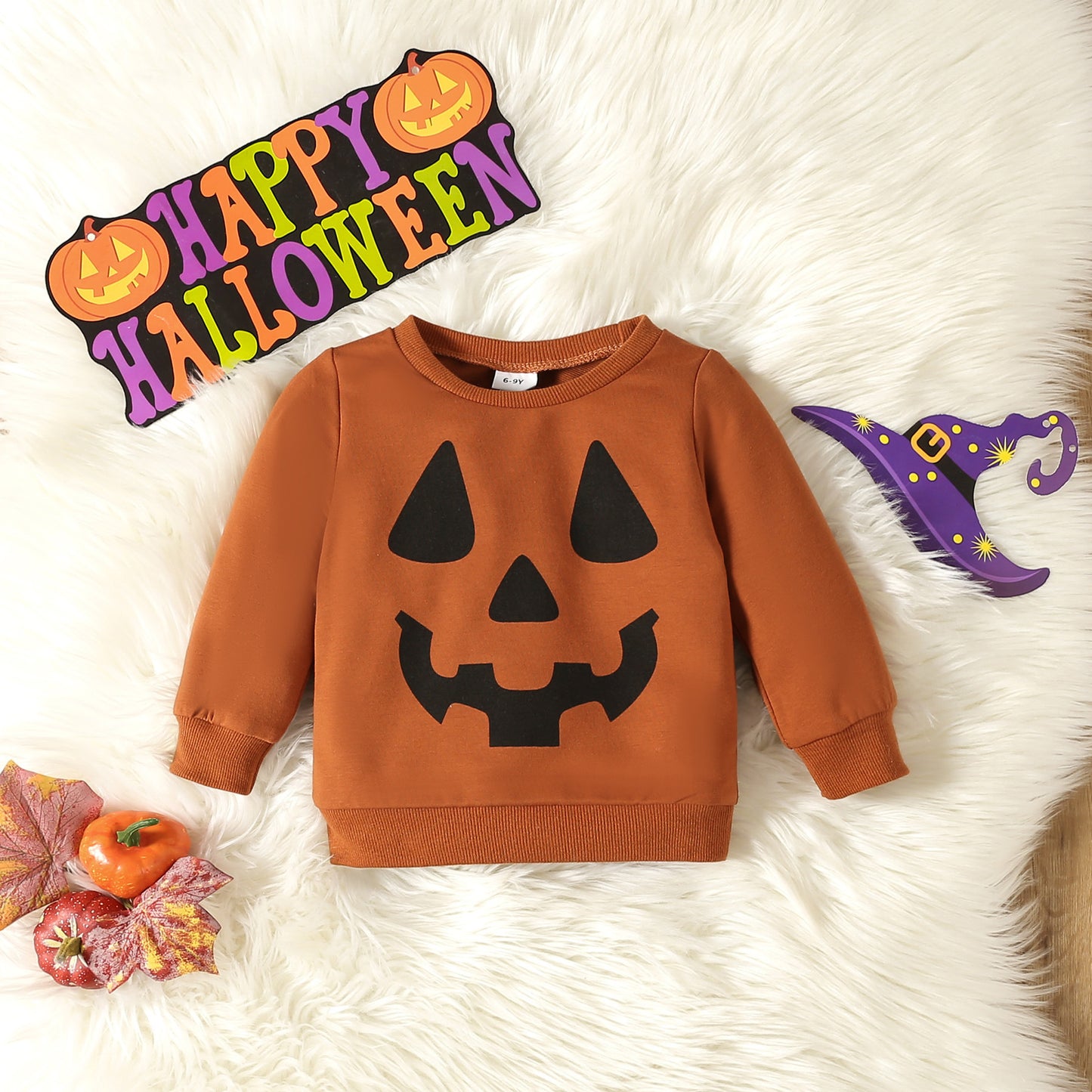 Halloween Grimace Casual Long Sleeve Sweatshirt Two-piece Set
