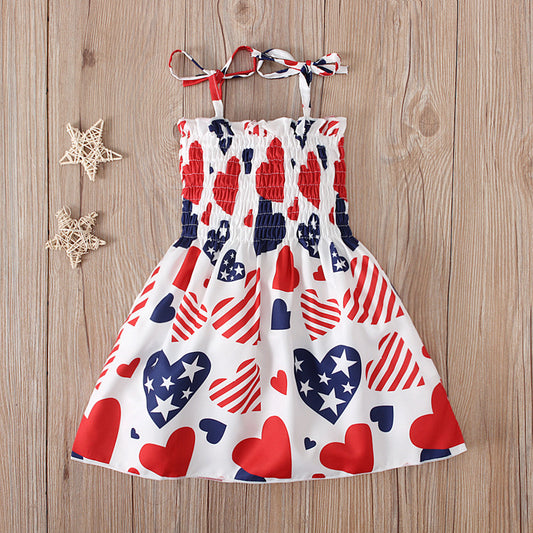 European And American Love Print Girls Dress