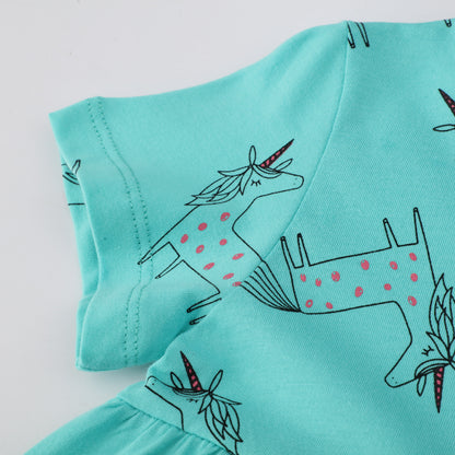 Girls' Western Style Short Sleeve Dress