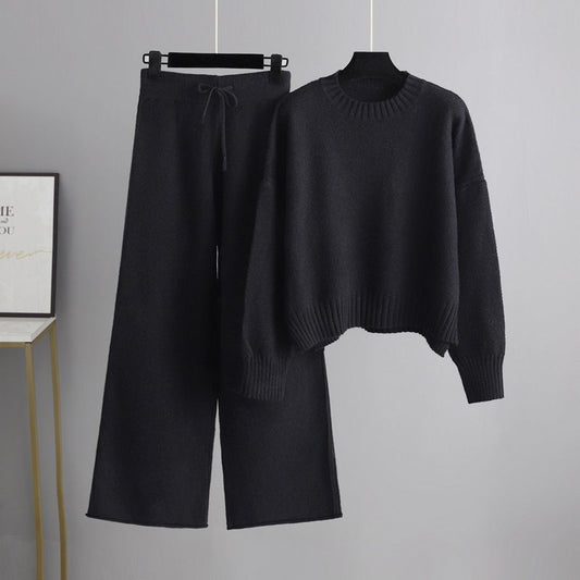 Fashion Casual Knitting Suit Pants Korean Style Loose Women