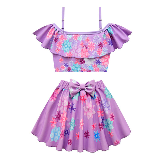 One-shoulder Children's Swimsuit Three-piece Suit