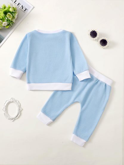 Girls' Printed Waffle Sweater Suit