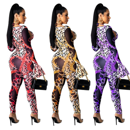 Digital Printed Two-piece Suit Female