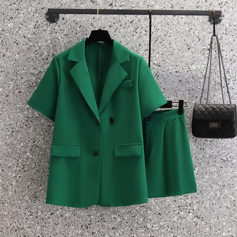 Plus Size Suit Two Piece Fat Mm Small Suit Jacket