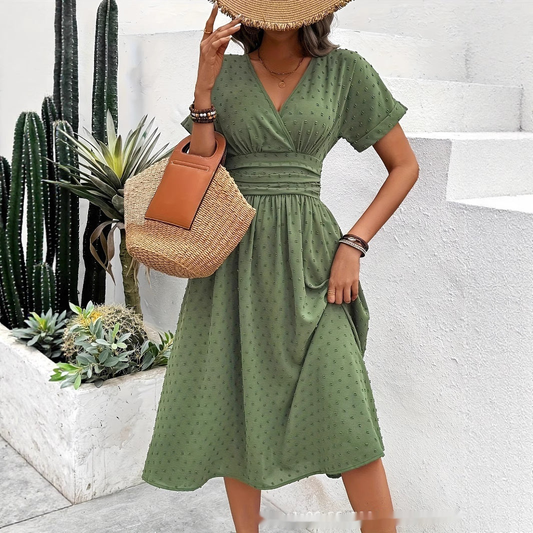 Women's Holiday Casual Solid Color Tunic Dress