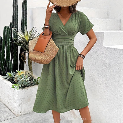 Women's Holiday Casual Solid Color Tunic Dress