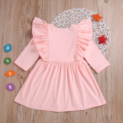 Girls lace long sleeve dress princess dress