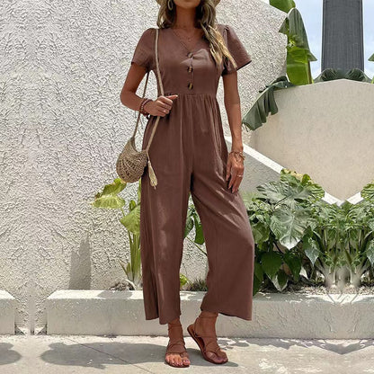 Women's Casual Summer Wide-leg Jumpsuit