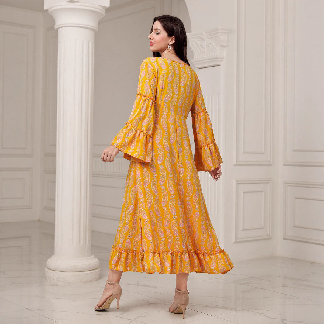 Elegant Digital Printing Plus Size Dress