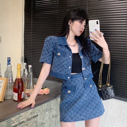 Fashion Age Reducing Denim Set For Women