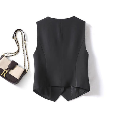 Women's Waistcoat Black Short Vest