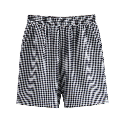 Women's Plaid Knotted Top Casual All-match