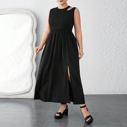 Split Dress Vest Sleeveless Stitching Dress