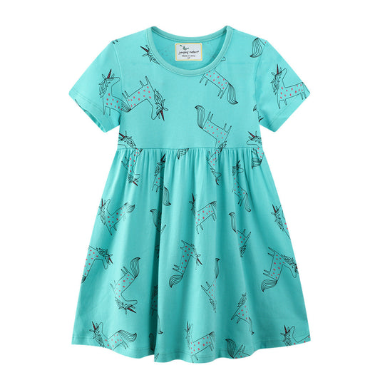 Girls' Western Style Short Sleeve Dress