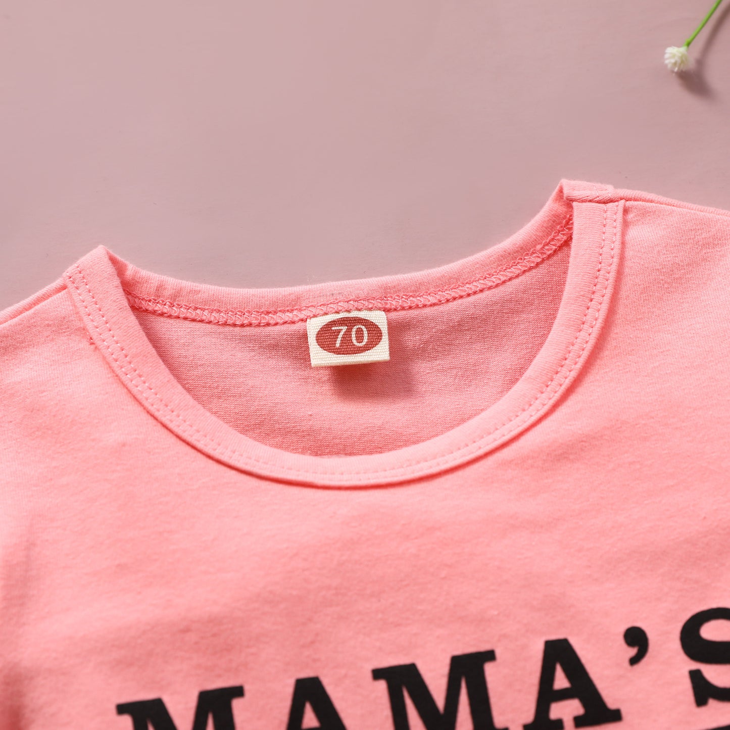 Baby Girl Alphabet Print Short-sleeved Trousers Suit