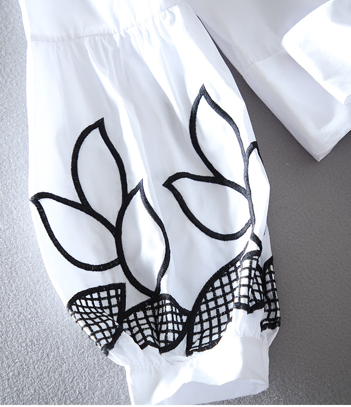 High Waist Short Niche Design Feeling Versatile Lantern Sleeve