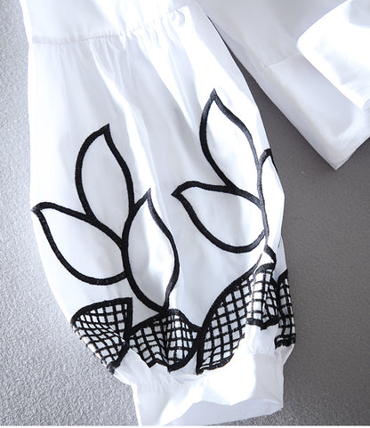 High Waist Short Niche Design Feeling Versatile Lantern Sleeve