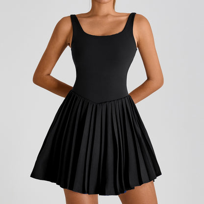 Backless Back-beautifying Sports Dress Women's Anti-exposure Yoga Skirt