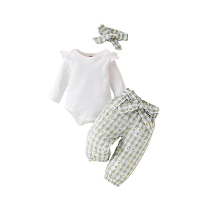 Baby Bow Top Pants Comfortable Suit