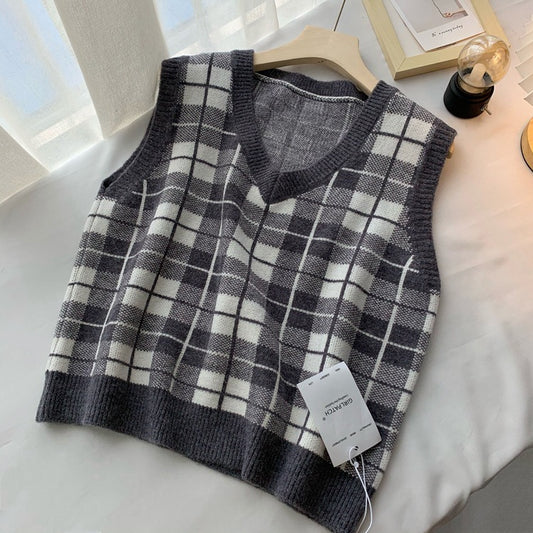 Women's vest sleeveless waistcoat knitted waistcoat