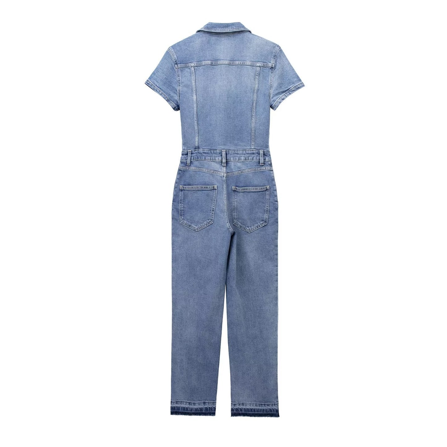Fall 2023 European And American Style Long Denim Jumpsuit